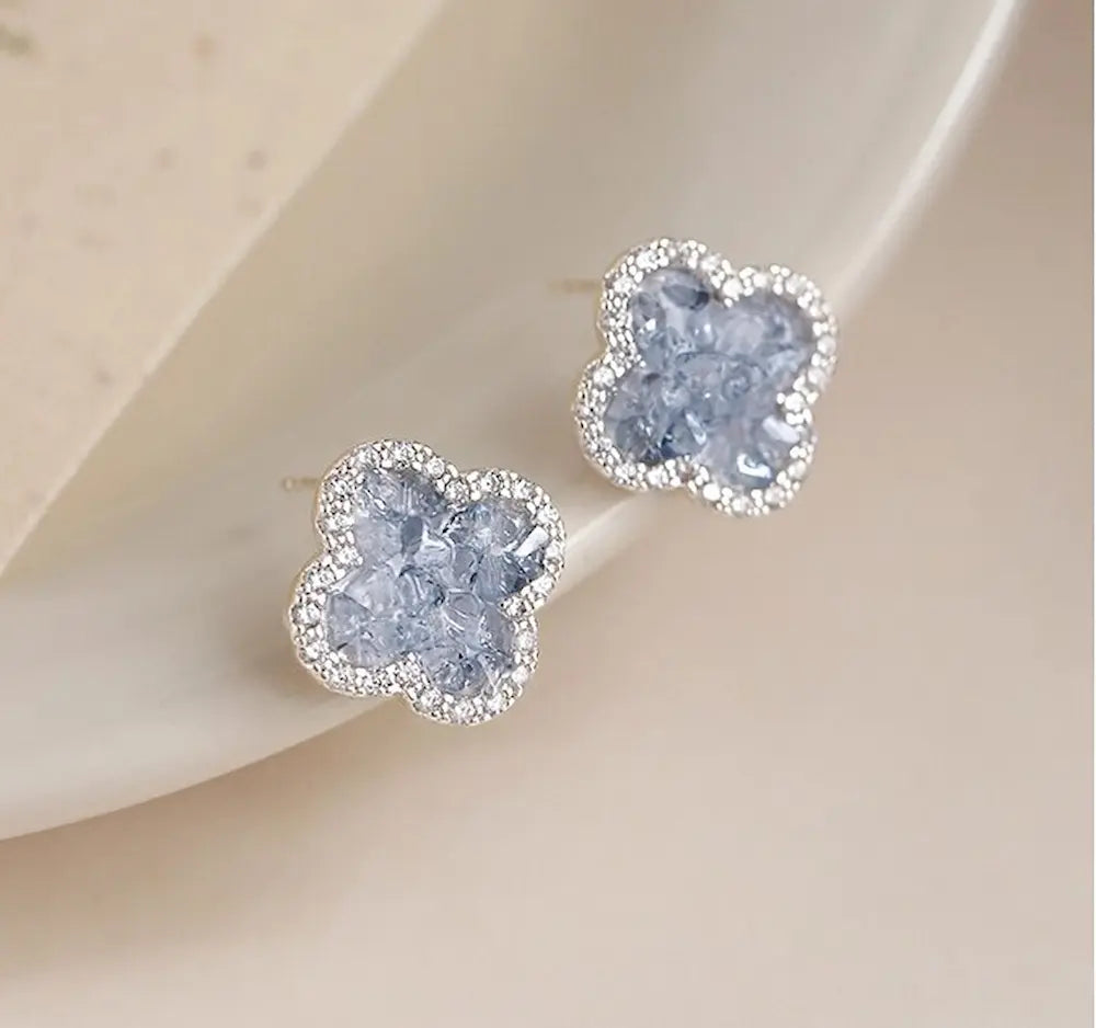Azurea Clover Stud Earrings