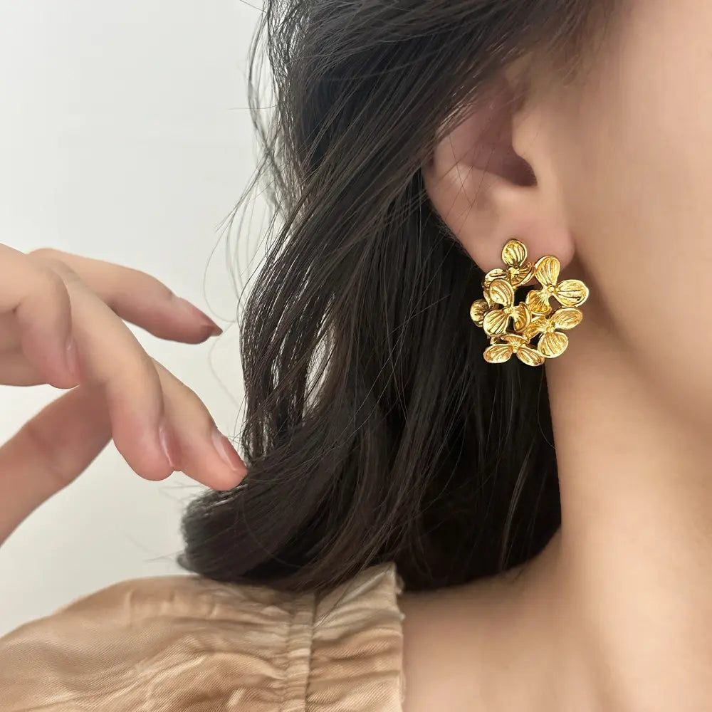 Vintage Camellia Stud Earrings