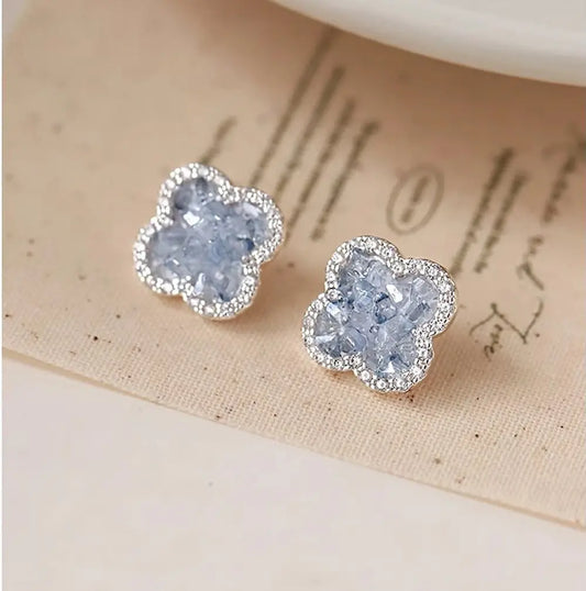 Azurea Clover Stud Earrings