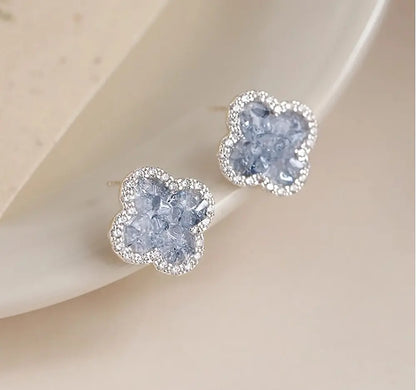 Azurea Clover Stud Earrings