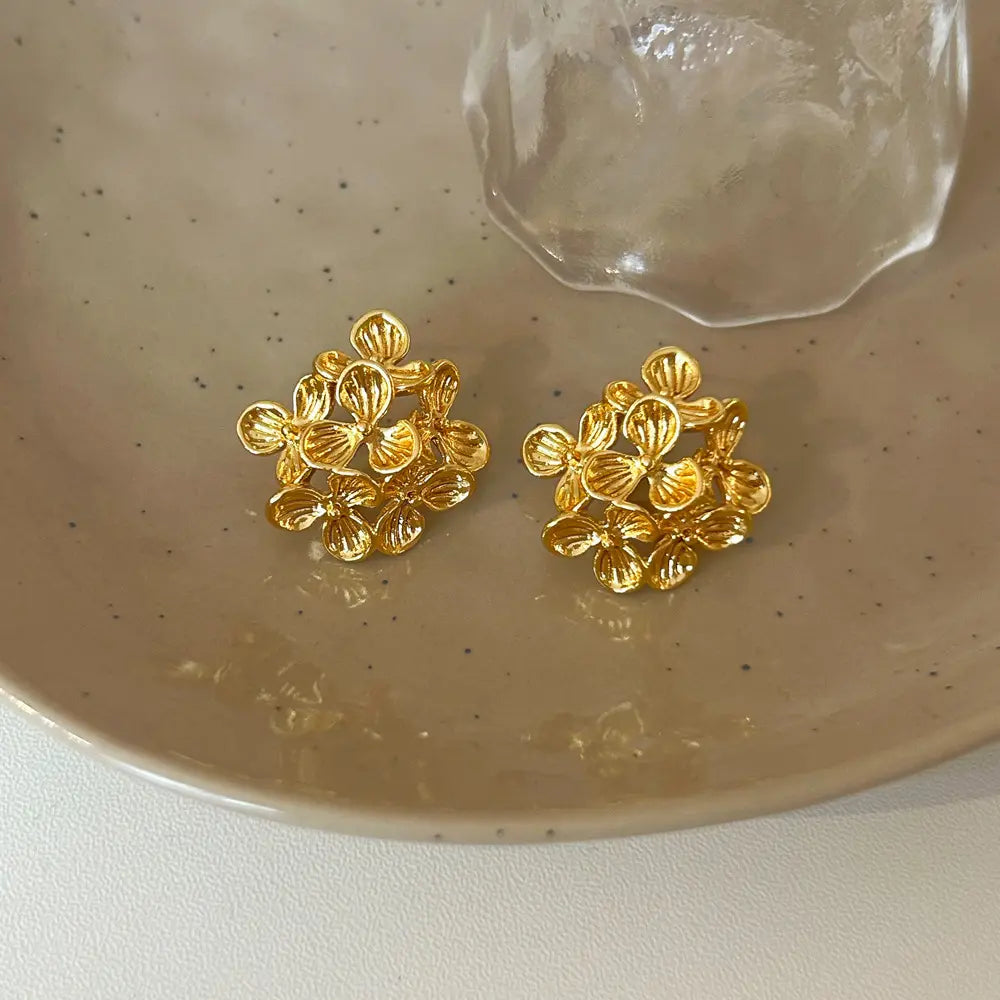 Vintage Camellia Stud Earrings