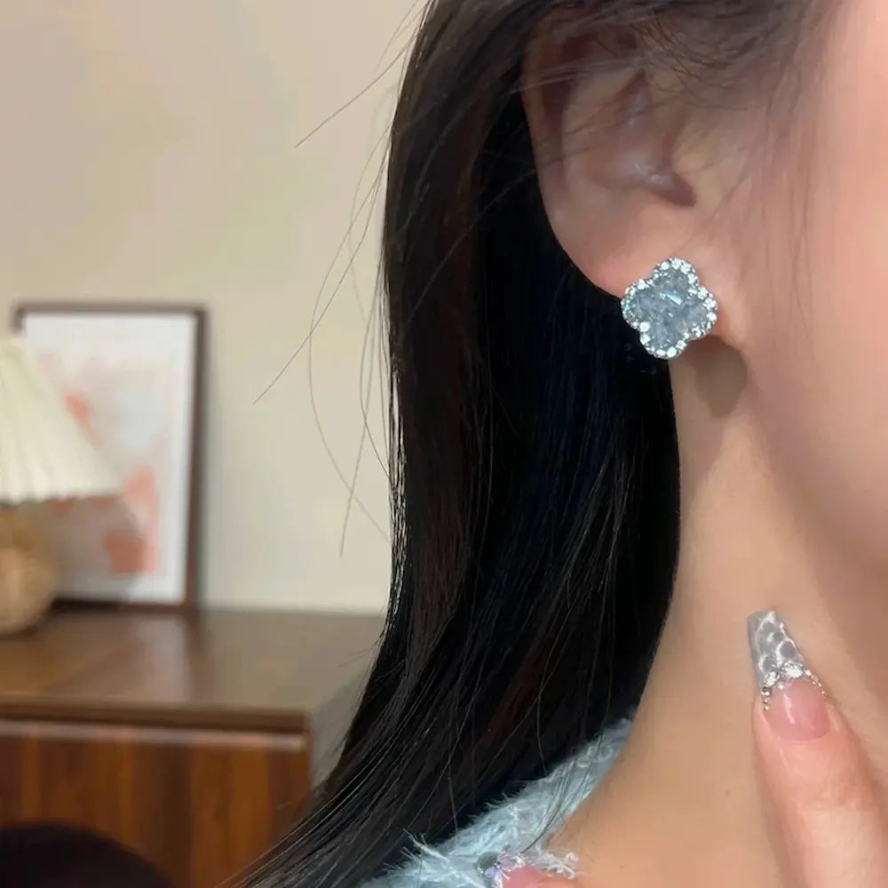 Azurea Clover Stud Earrings